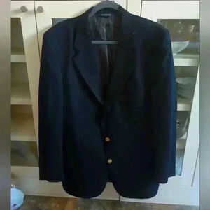 Burberry Black Men's Jacket with Gold Buttons